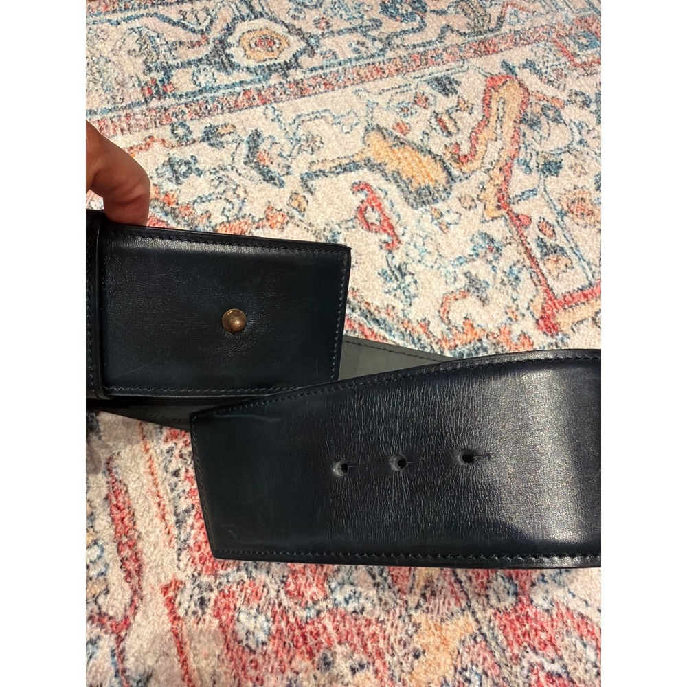 Alaia Paris Womens Black Leather Wide Corset Waist Belt Size 70 Made in France - Picture 4 of 7